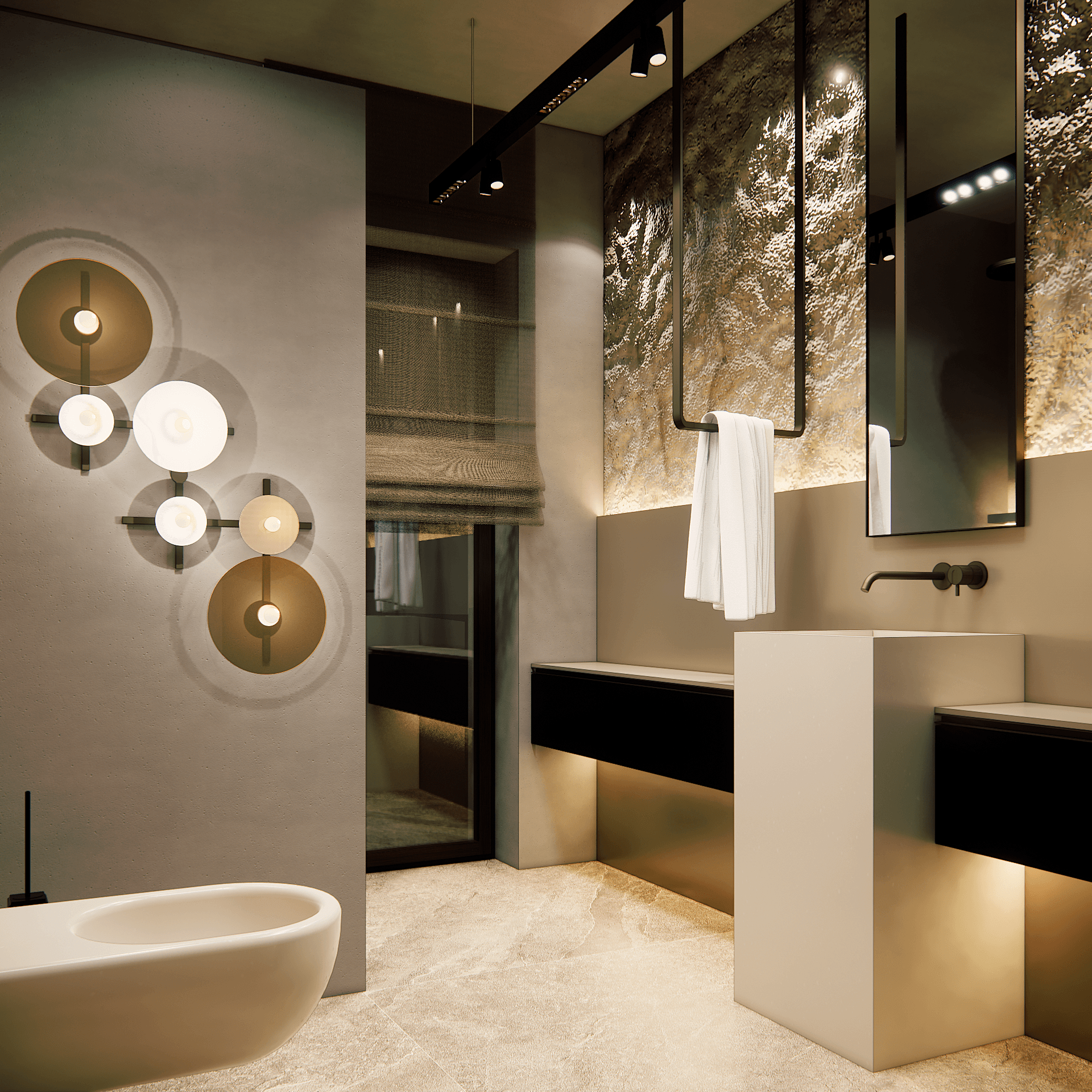 dom-w-lesie - Łazienka gościnna