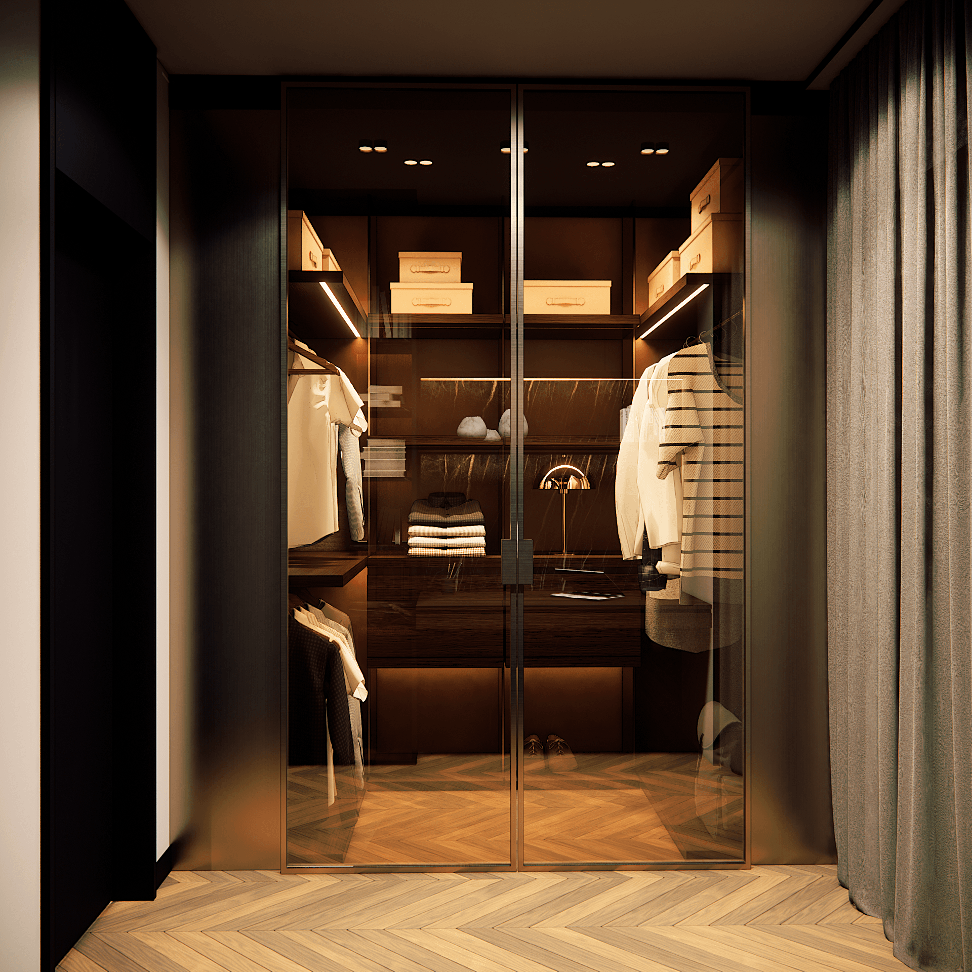 dom-w-lesie - Garderoba+gabinet