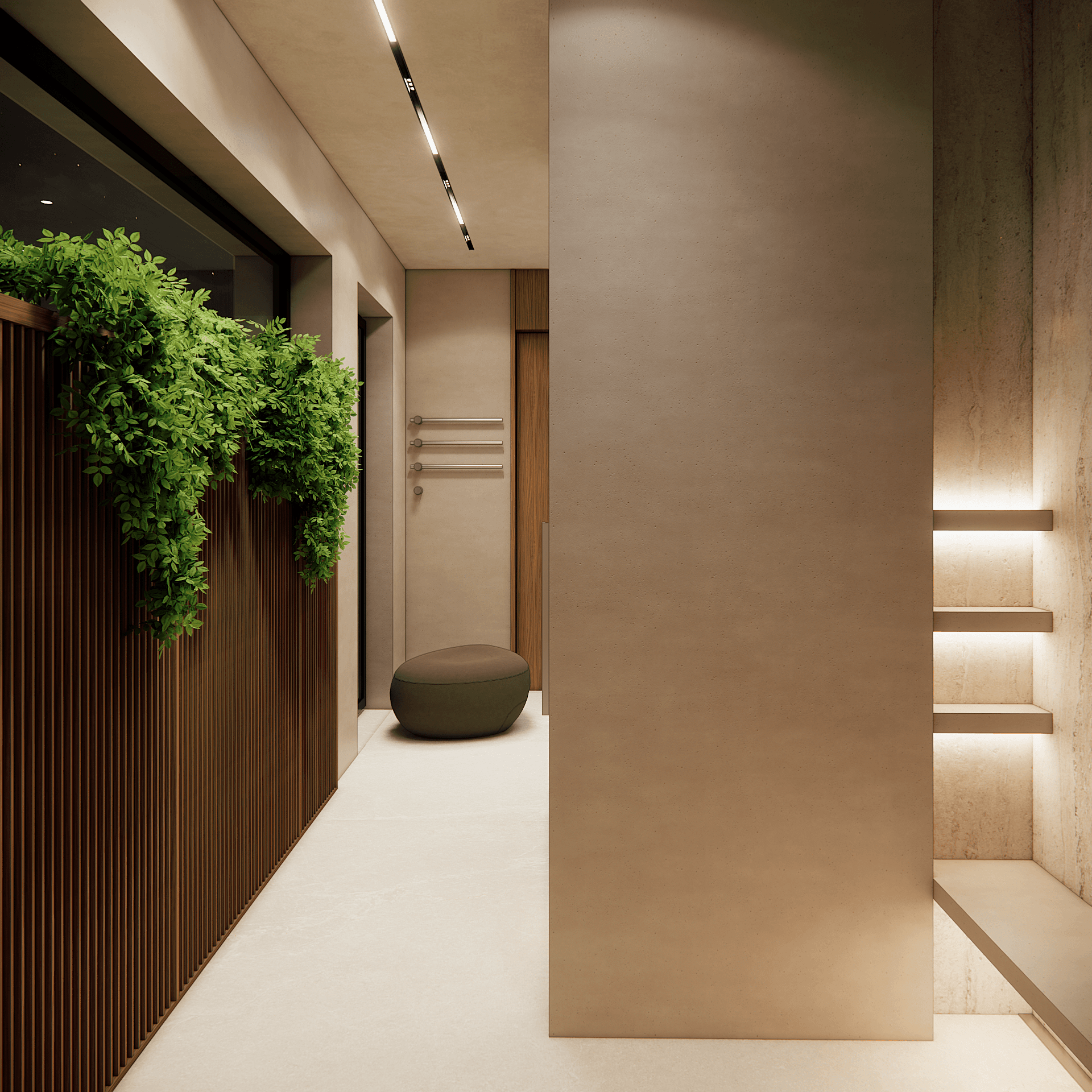 japandi - Łazienka z sauną