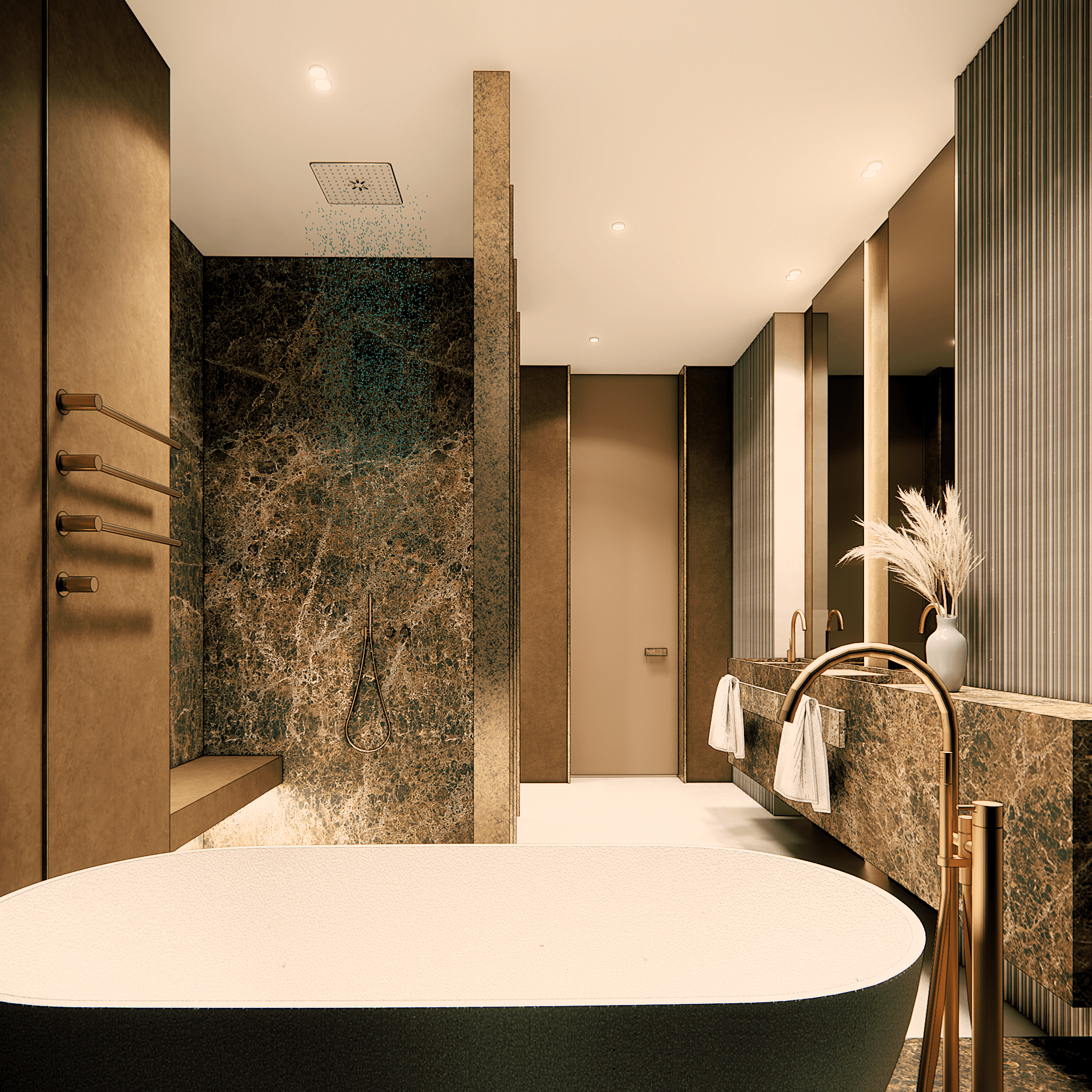 wnetrze-hollywood-hills - Łazienka gościnna