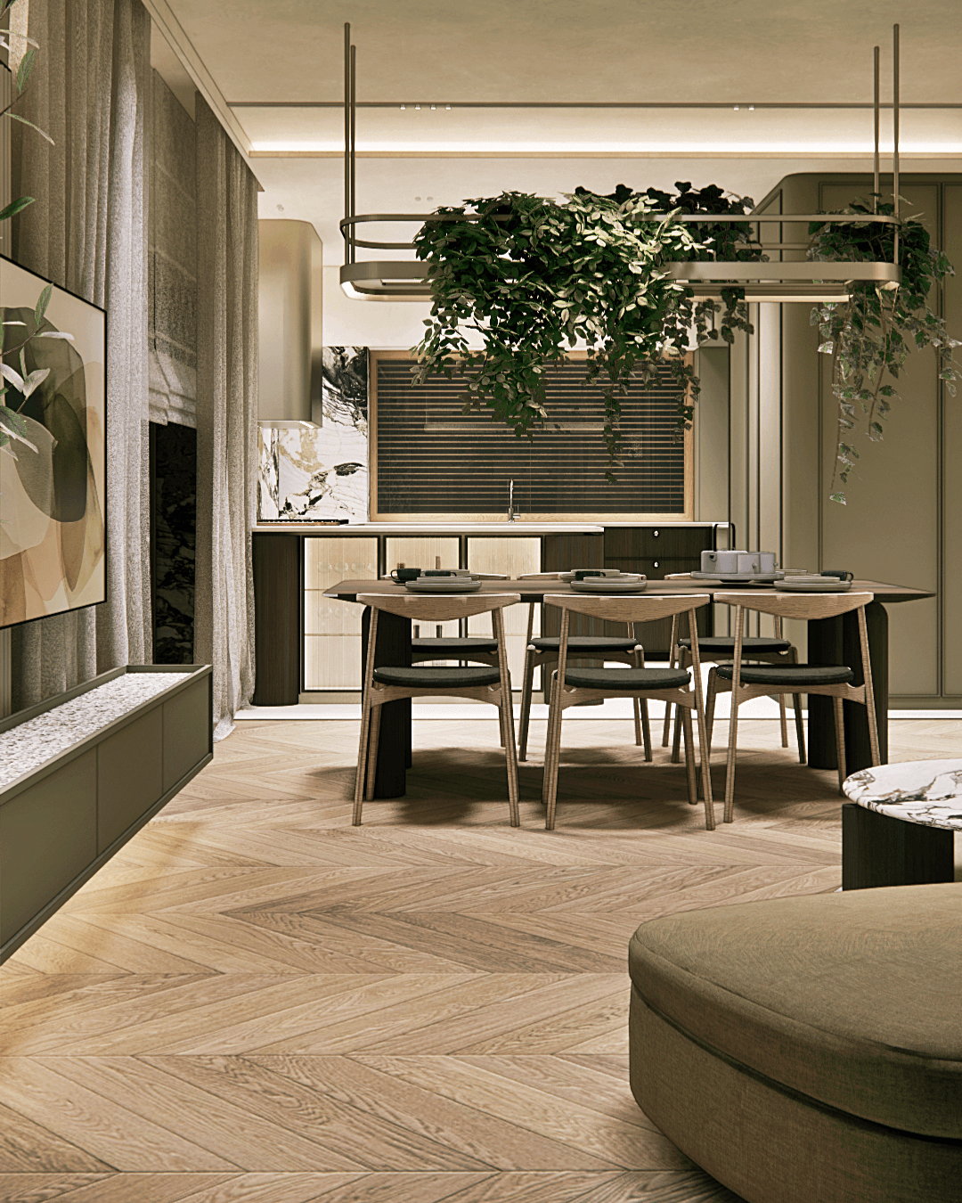 organiczny-minimalizm - Salon+jadalnia