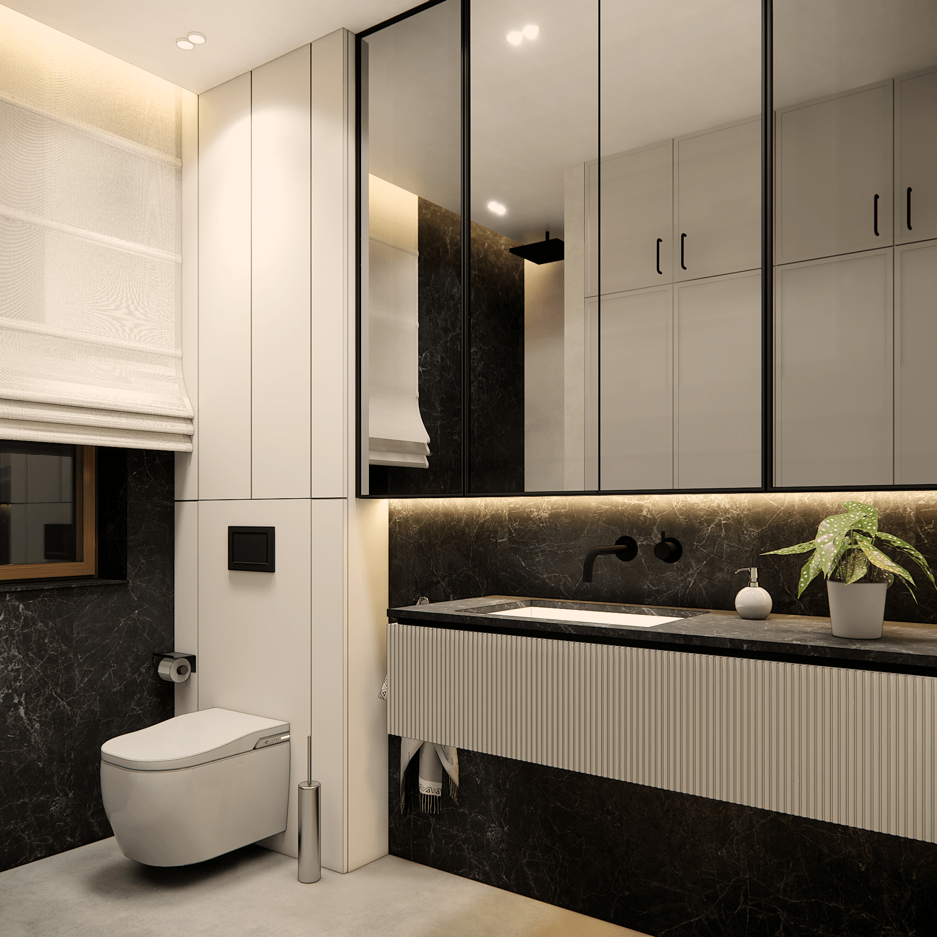 wnetrze-z-akcentami - Łazienka gościnna