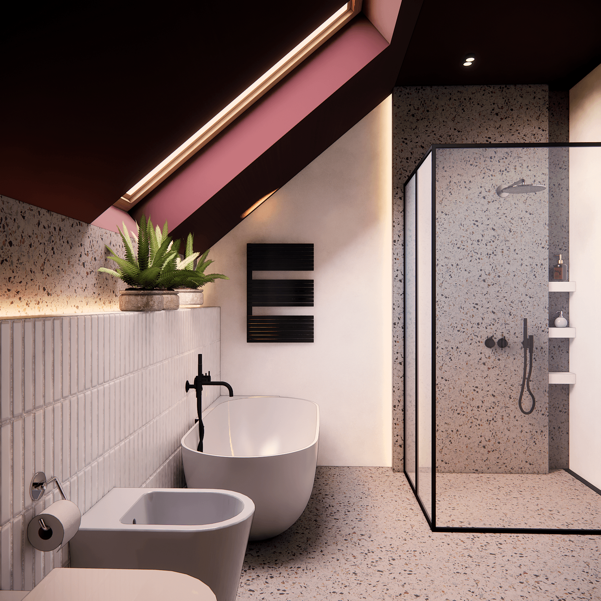 wnetrze-z-akcentami - Łazienka piętro