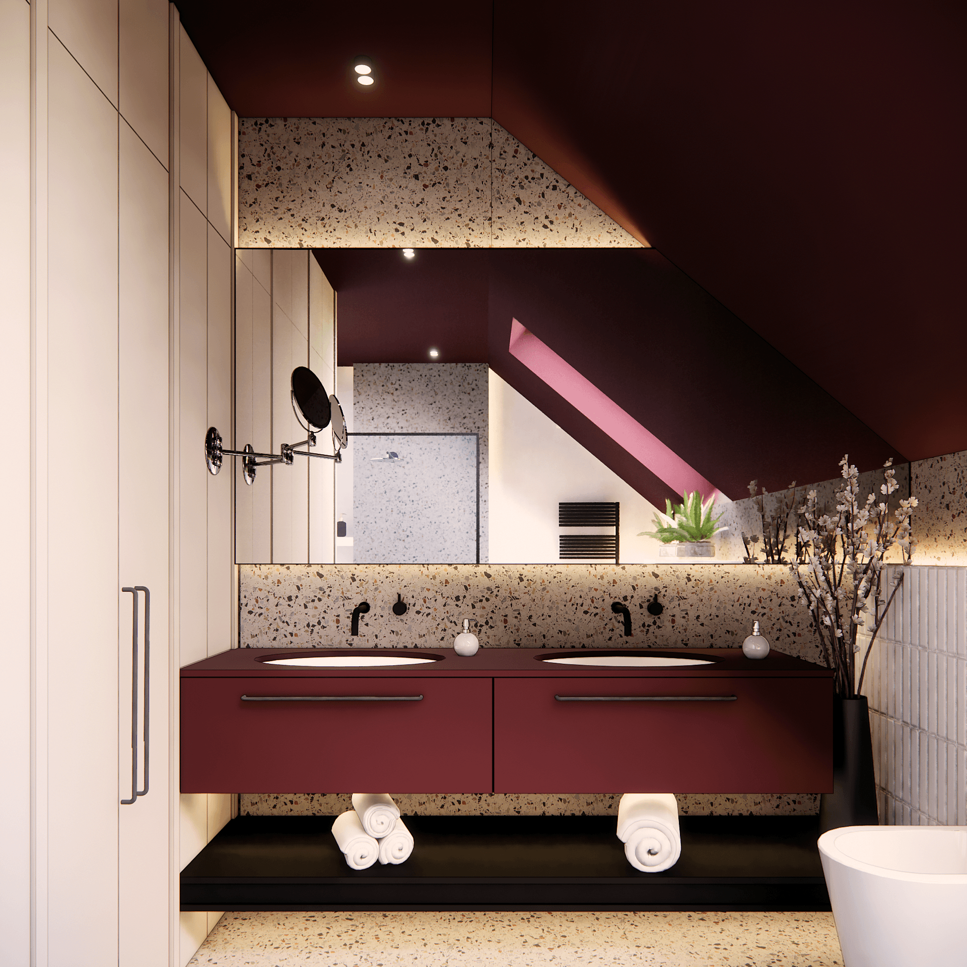 wnetrze-z-akcentami - Łazienka piętro